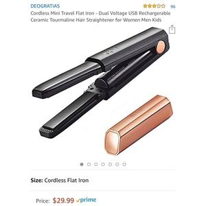 Mini cordless flat iron